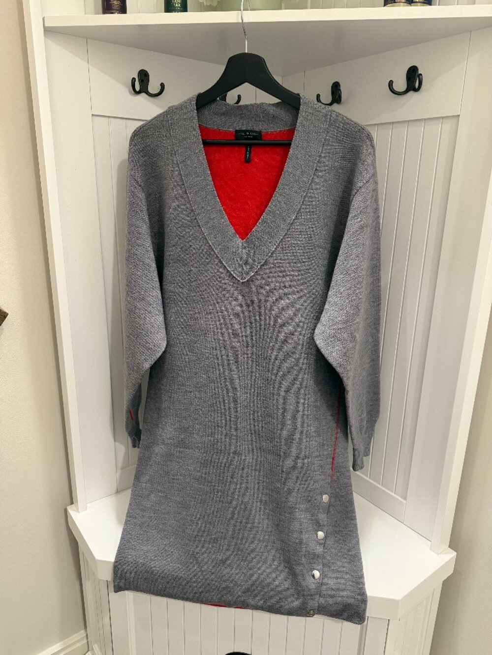 rag & bone Knit V- Neck Sweater Dress - Small
